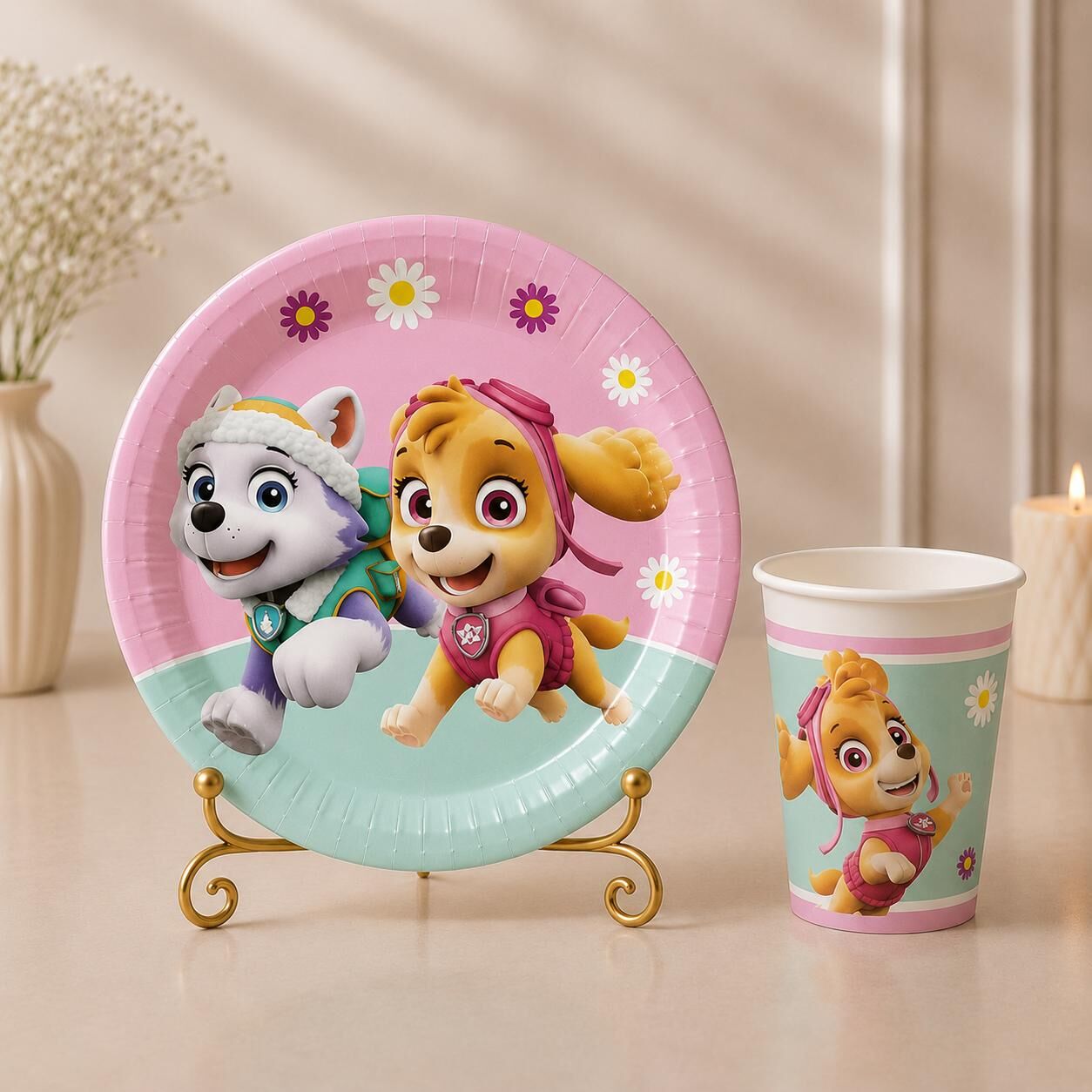 Skye Paw Patrol Karton Tabak Bardak 8 Adet