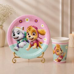Skye Paw Patrol Karton Tabak Bardak 8 Adet
