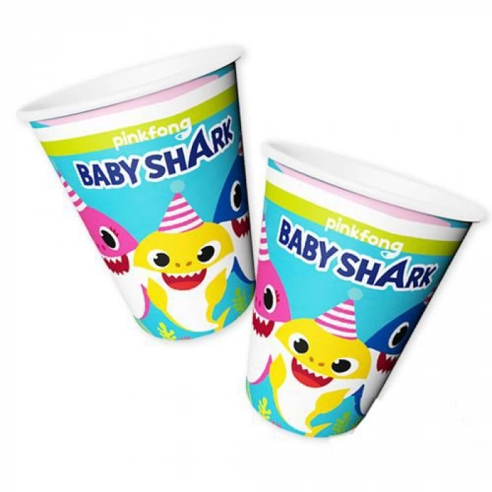 Baby Shark Karton Bardak 8 Adet