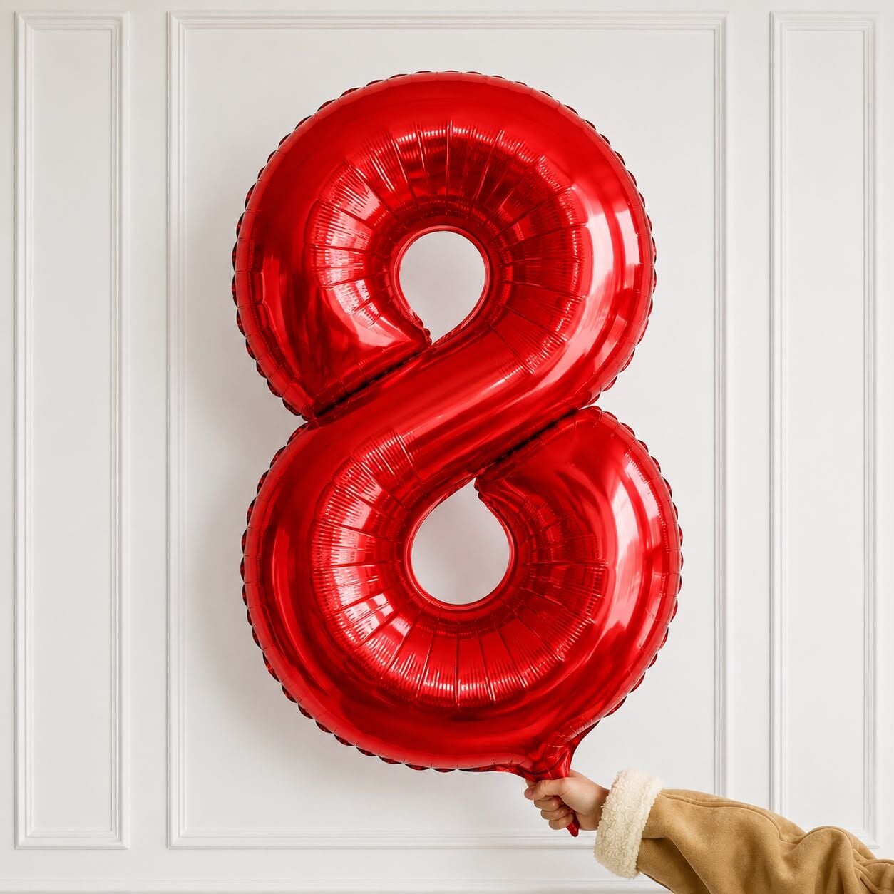 100cm 8 Kırmızı Rakam Folyo Balon