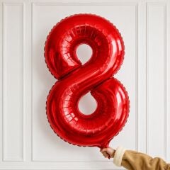 100cm 8 Kırmızı Rakam Folyo Balon
