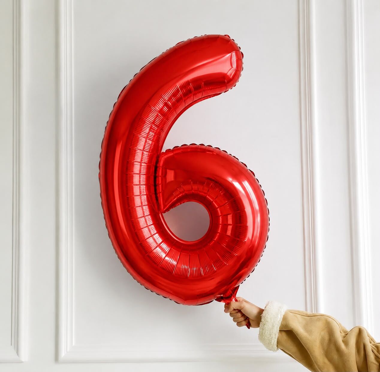 100cm 6 Kırmızı Rakam Folyo Balon