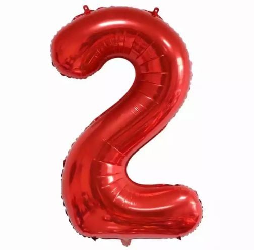 100CM KIRMIZI 2 RAKAM BALON