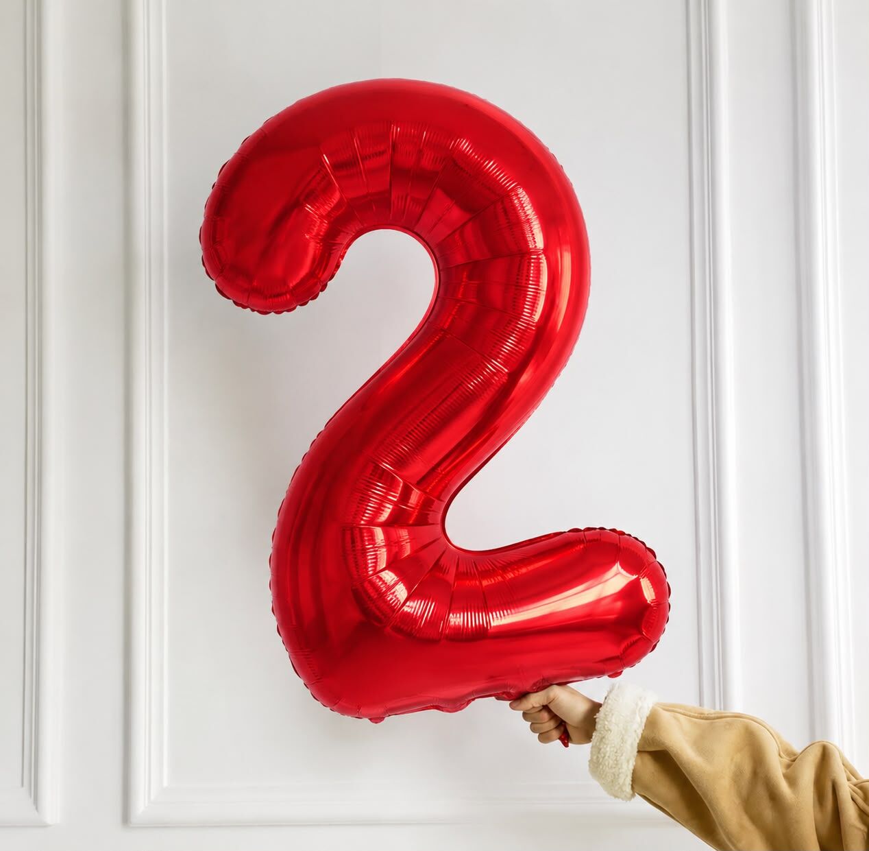 100cm 2 Kırmızı Rakam Folyo Balon