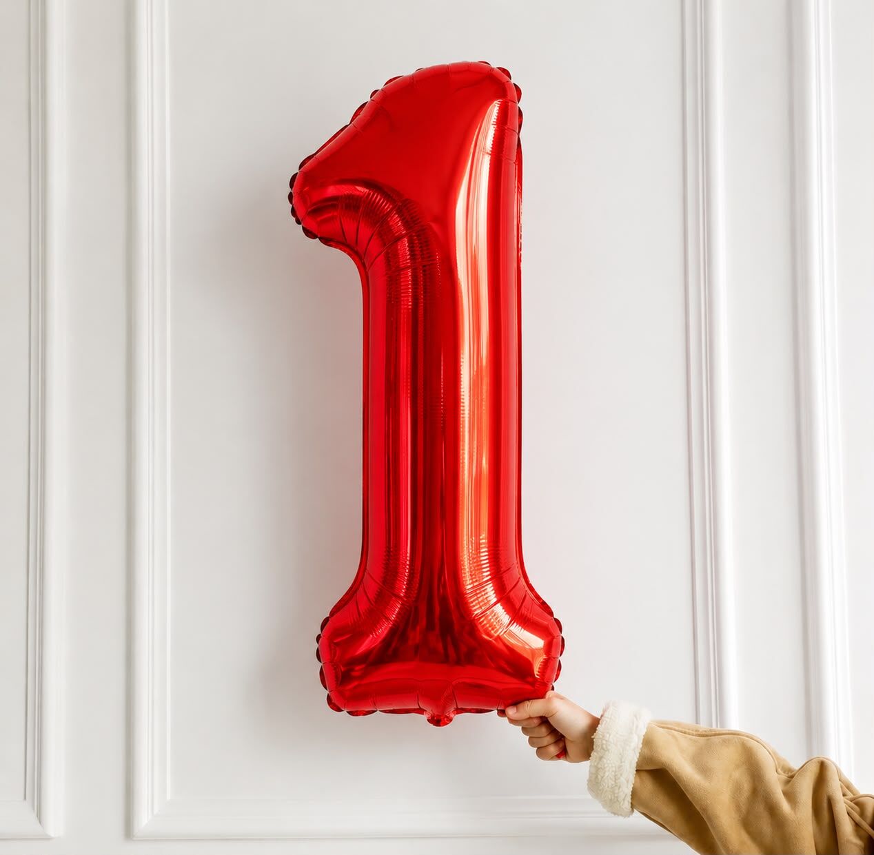 100cm 1 Kırmızı Rakam Folyo Balon