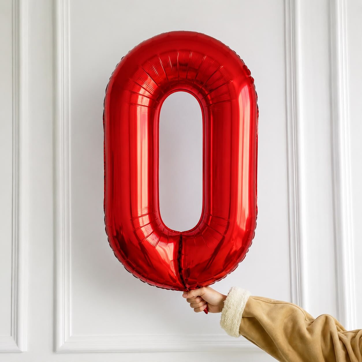 100cm 0 Kırmızı Rakam Folyo Balon