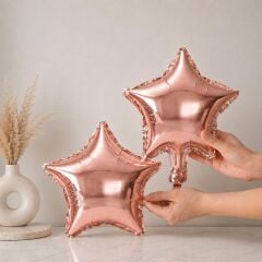 10 inç Yıldız Folyo Balon Rosegold 5 Adet