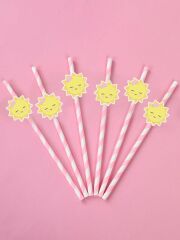 Güneş Teması Fiğürlü Pipet 10 Adet