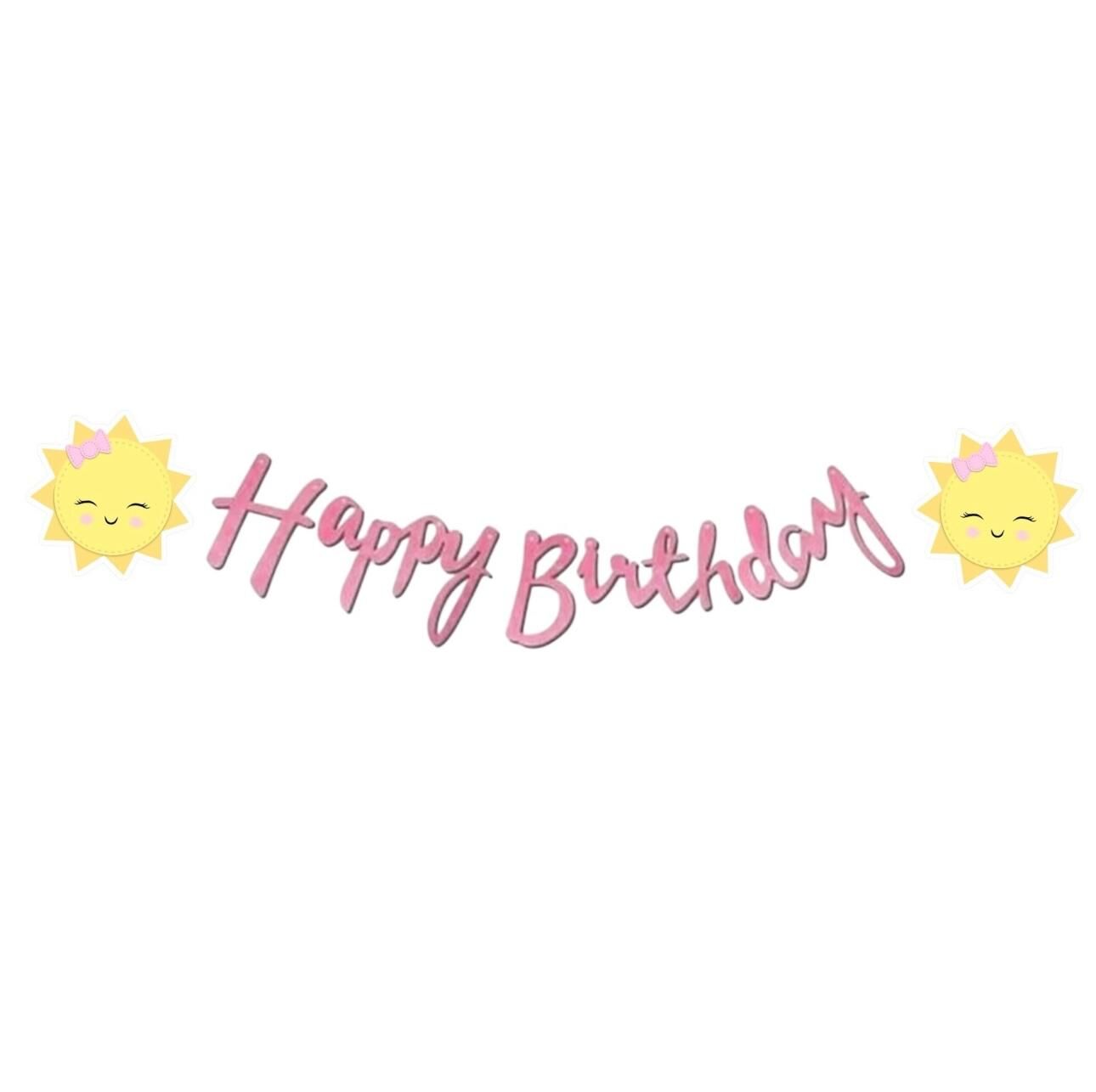Güneş Teması Happy Birthday Yazısı
