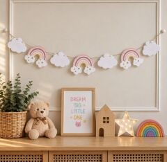 Pembe Gökkuşağı Dekoratif Banner