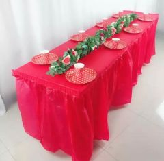 Kırmızı Plastik Masa Eteği 75x420
