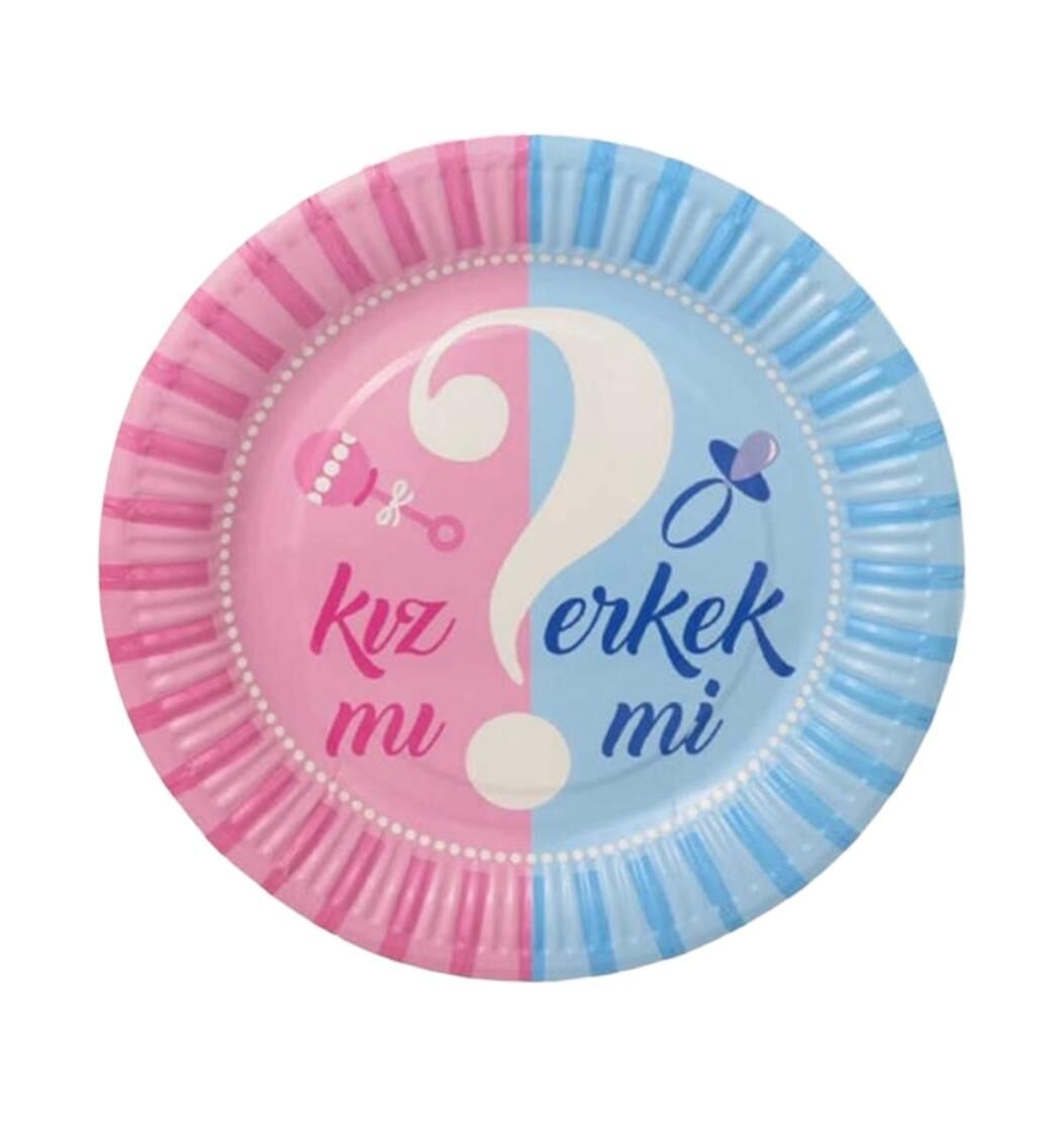 Cinsiyet Partisi Karton Tabak 8 Adet