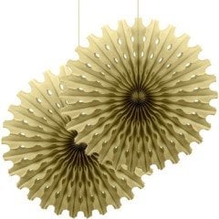 Gold Kağıt Yelpaze Süs 2 Adet