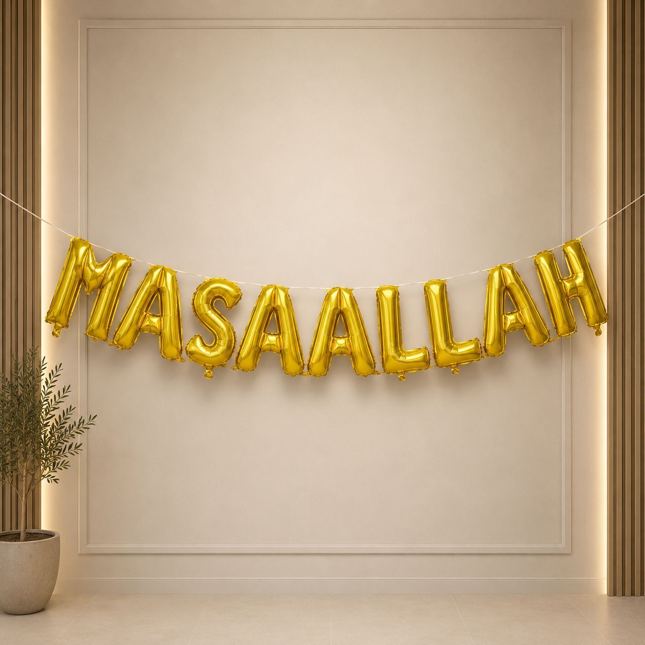 Altın MaşaAllah Folyo Balon