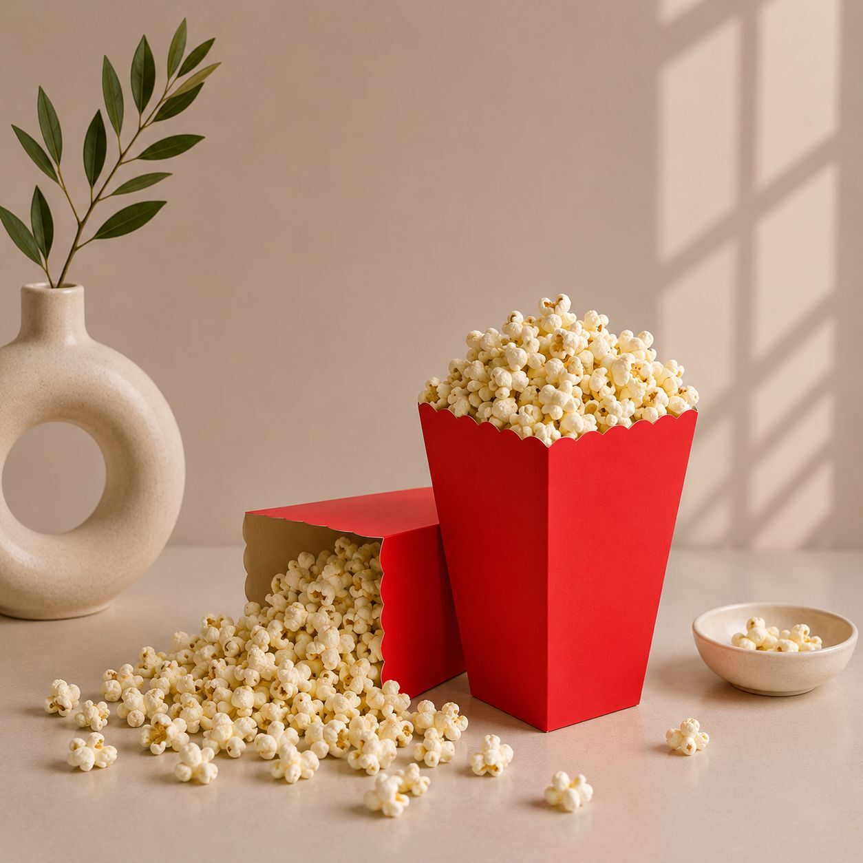Kırmızı Popcorn Mısır Kutusu 8 Adet