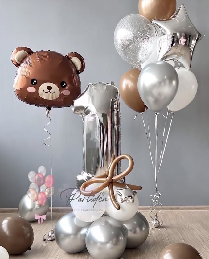 1 Yaş Ayıcık Balon Demeti