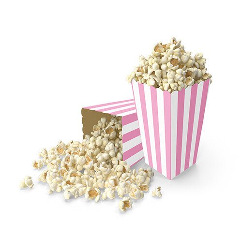 Pembe Çizgili Popcorn Mısır Kutusu 8 Adet