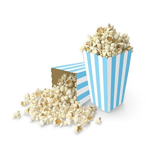 Mavi Çizgili Mısır Popcorn Kutusu 8 Adet