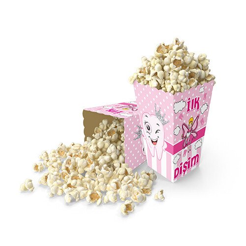 Kız Diş Popcorn Mısır Kutusu 8 Adet