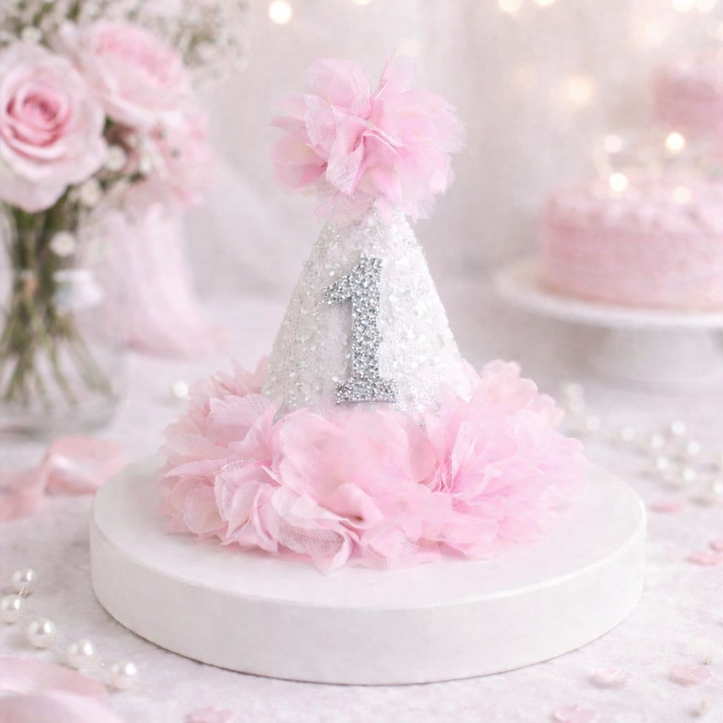 Pembe Gümüş Çiçekli Kukuleta 1 Yaş