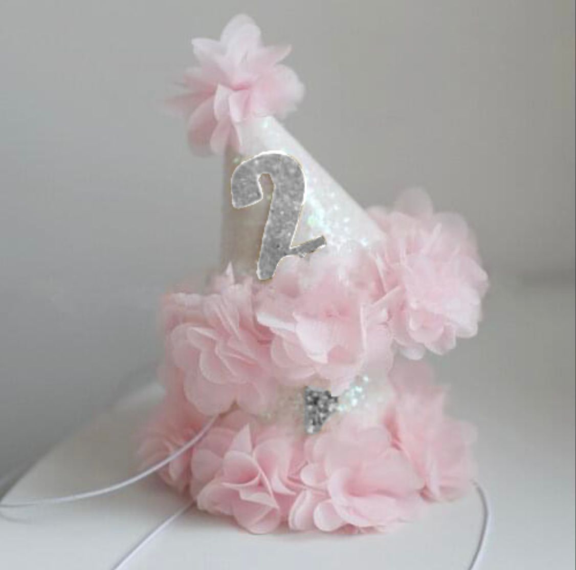 Pembe Gümüş Çiçekli Kukuleta 2 Yaş