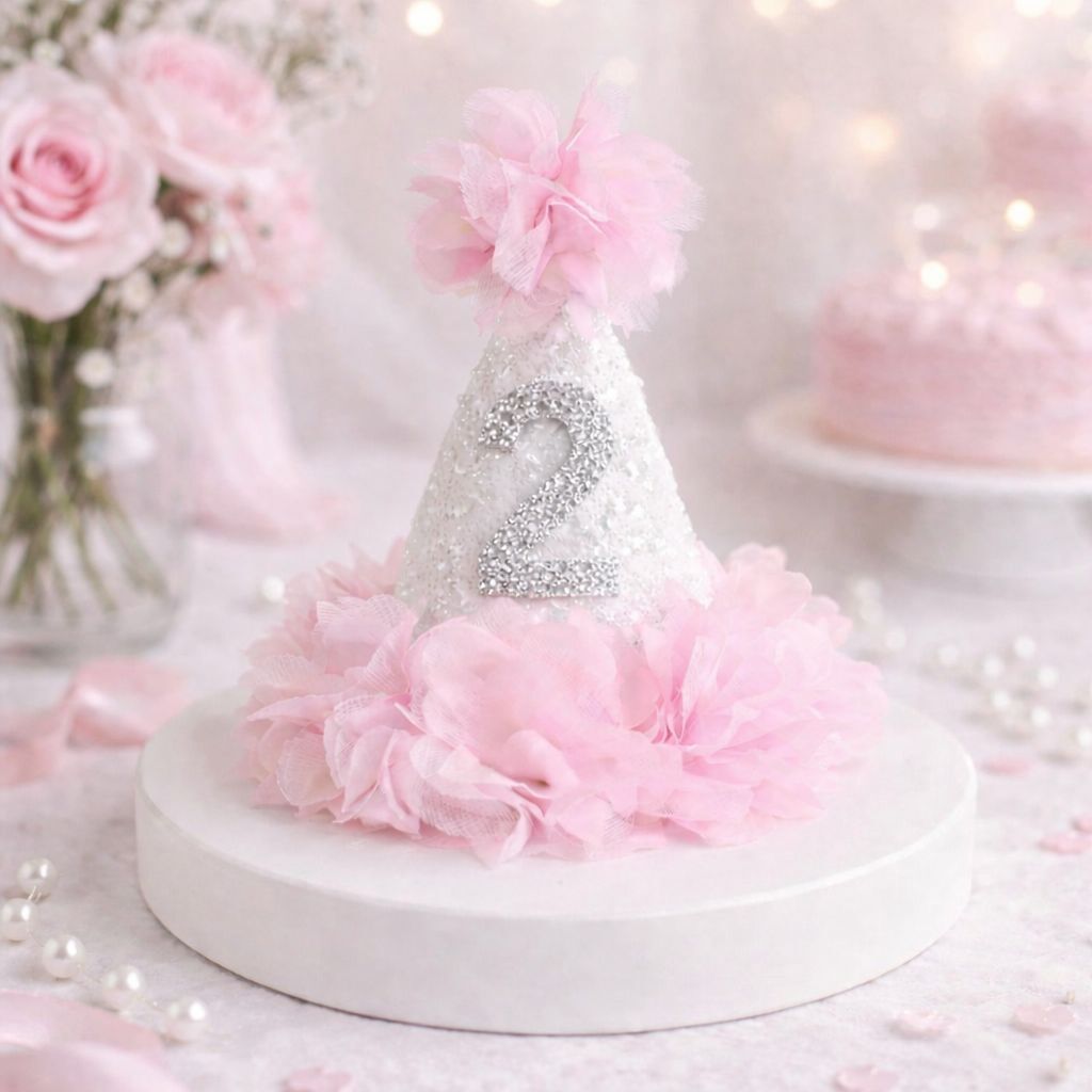 Pembe Gümüş Çiçekli Kukuleta 2 Yaş