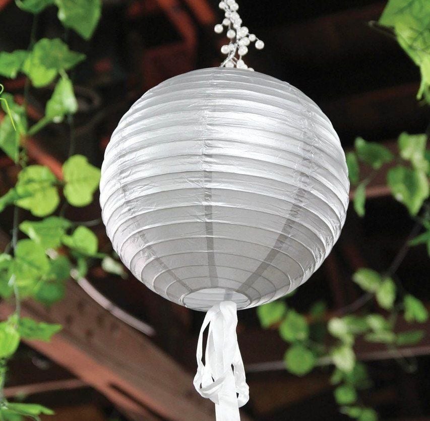 Gümüş Kağıt Japon Feneri 20cm