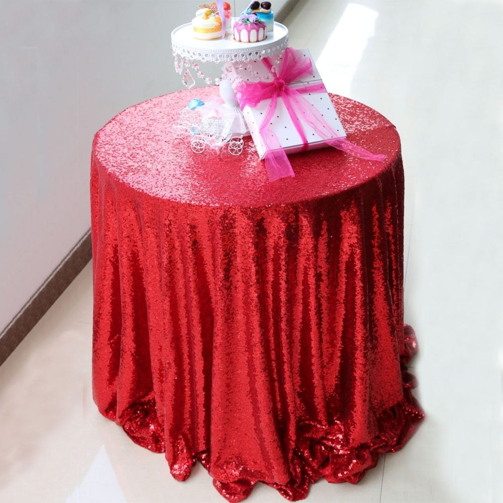 Kırmızı Payet Masa Örtüsü 140x200