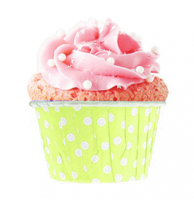 Sarı Puantiyeli Muffin Kek Kalıbı 24 Adet