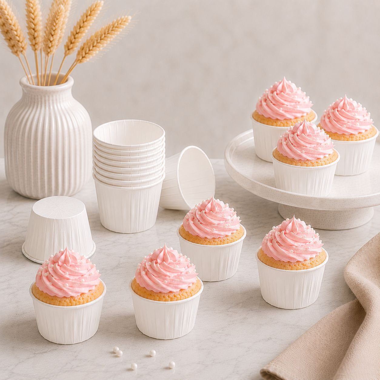 Beyaz Muffin Kek Kalıbı 24 Adet