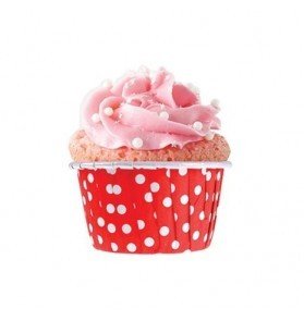 Kırmızı Puantiyeli Muffin Kek Kalıbı 24 Adet