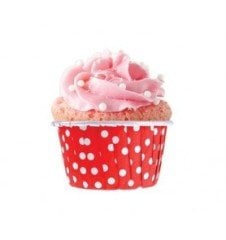 Kırmızı Puantiyeli Muffin Kek Kalıbı 24 Adet
