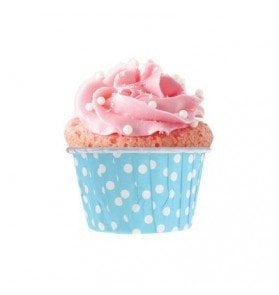 Mavi Puantiyeli Muffin Kek Kalıbı 24 Adet