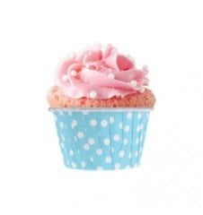 Mavi Puantiyeli Muffin Kek Kalıbı 24 Adet