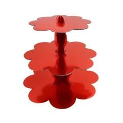 Kırmızı Cupcake Kek Standı