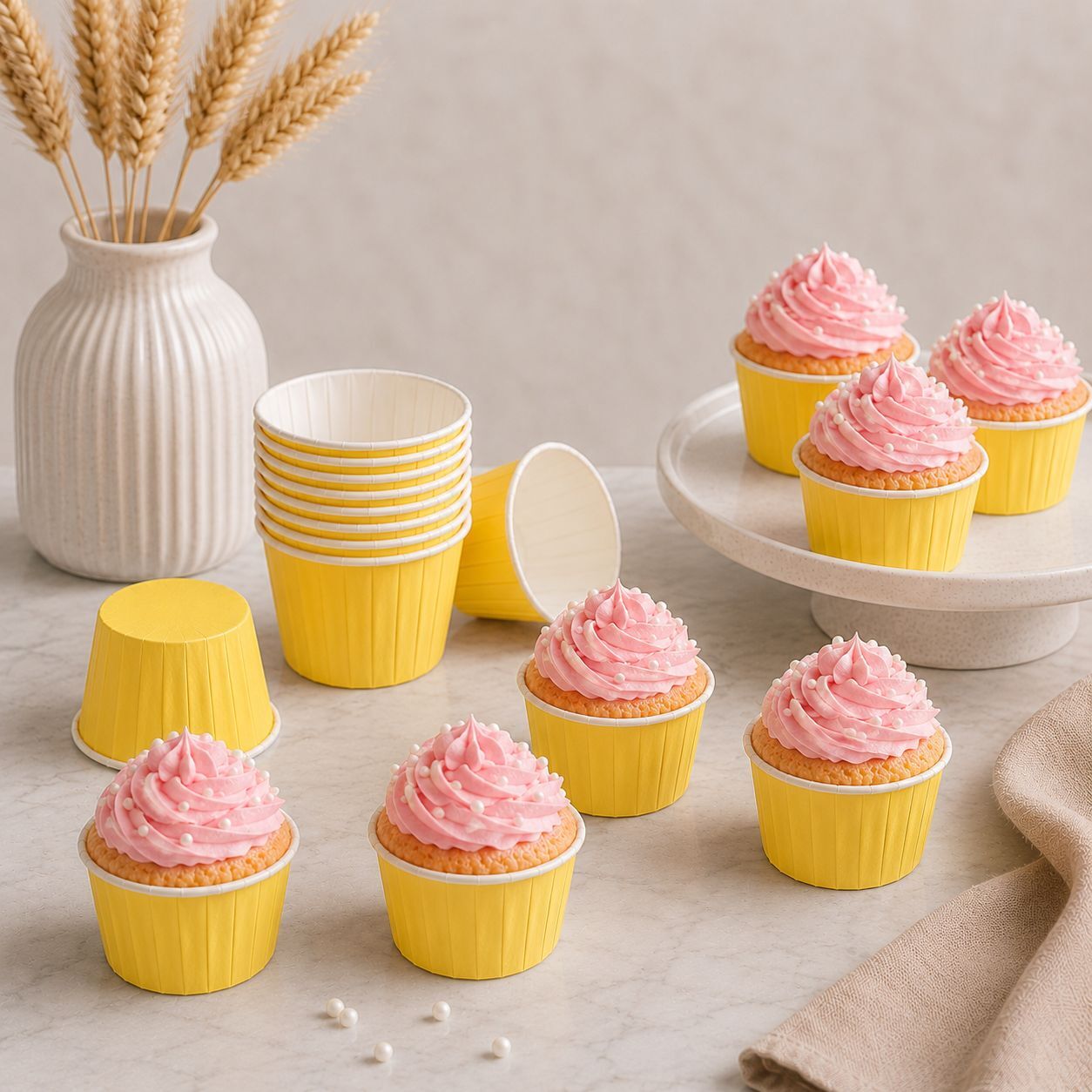 Sarı Muffin Kek Kalıbı 24 Adet