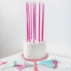 20cm Pembe Pasta Mumu 6 Adet