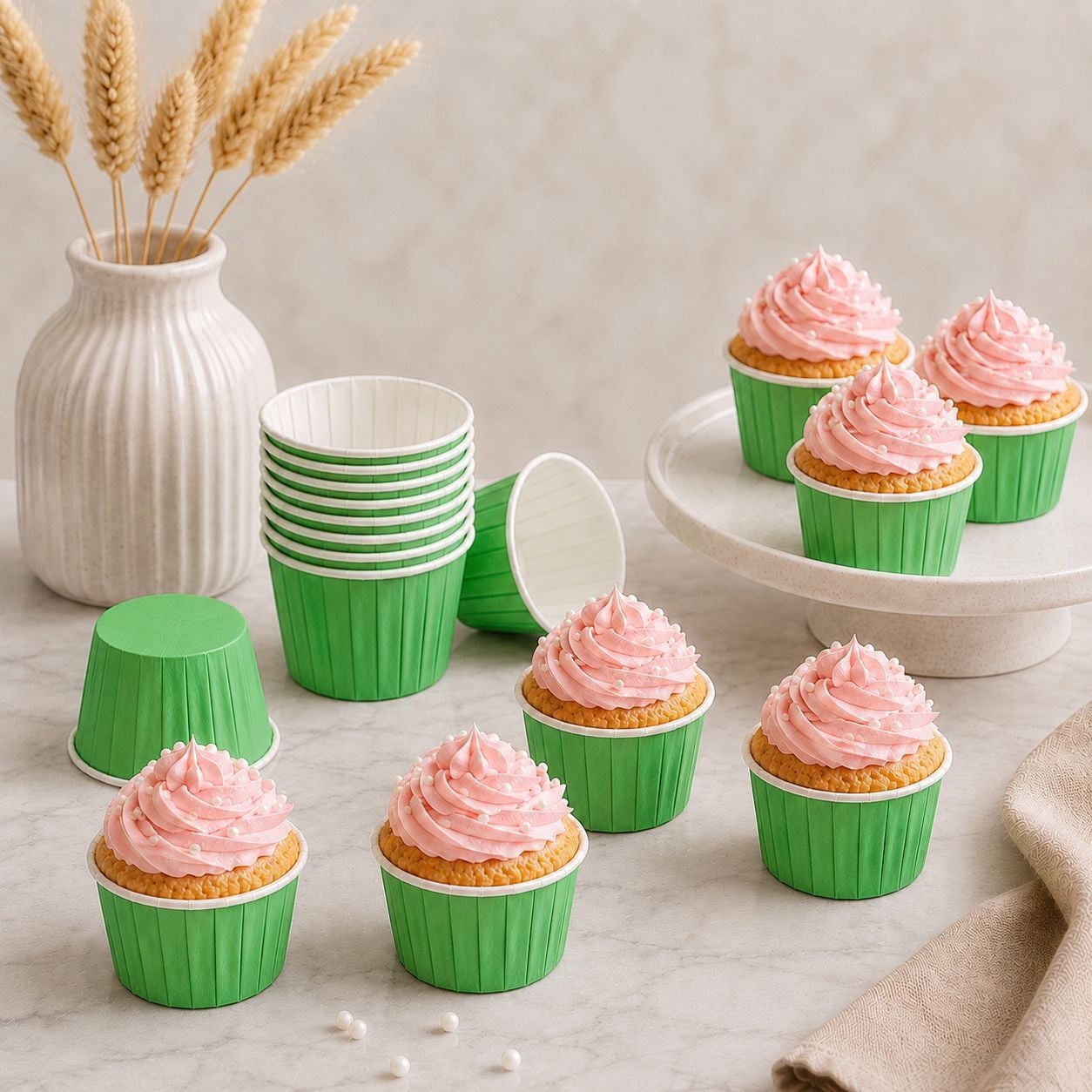 Yeşil Muffin Kek Kalıbı 24 Adet