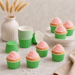Yeşil Muffin Kek Kalıbı 24 Adet