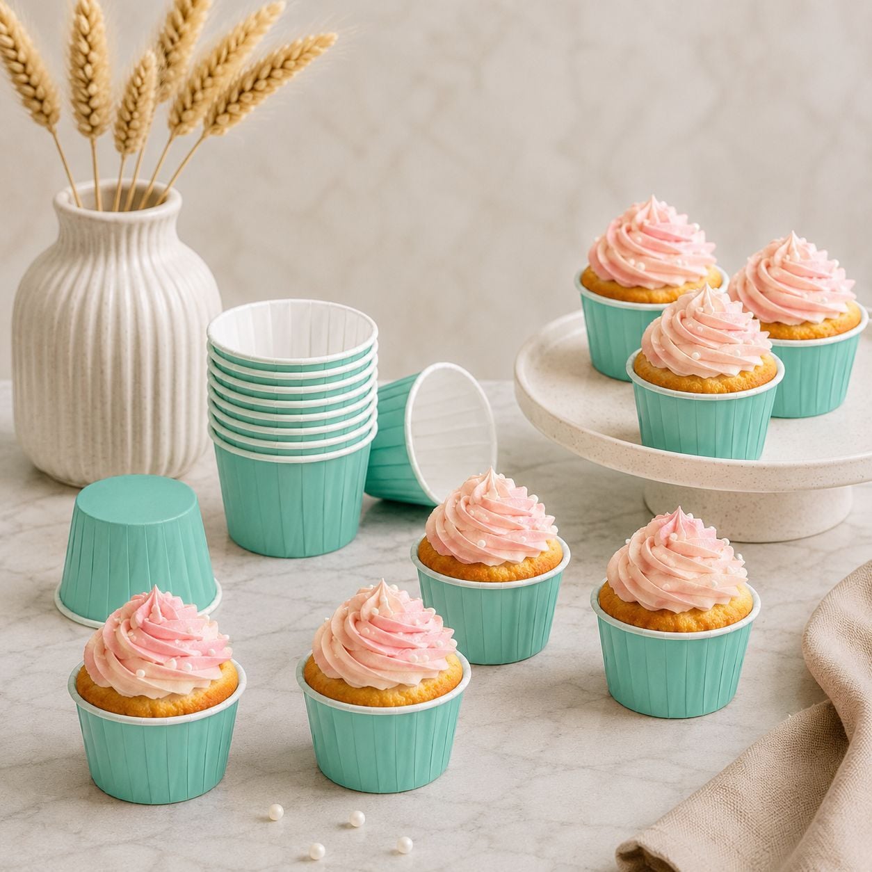 Mint Yeşili Muffin Kek Kalıbı 24 Adet