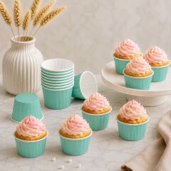 Mint Yeşili Muffin Kek Kalıbı 24 Adet