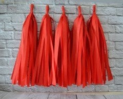 Kırmızı Kağıt Sıralı Püskül 5 Adet