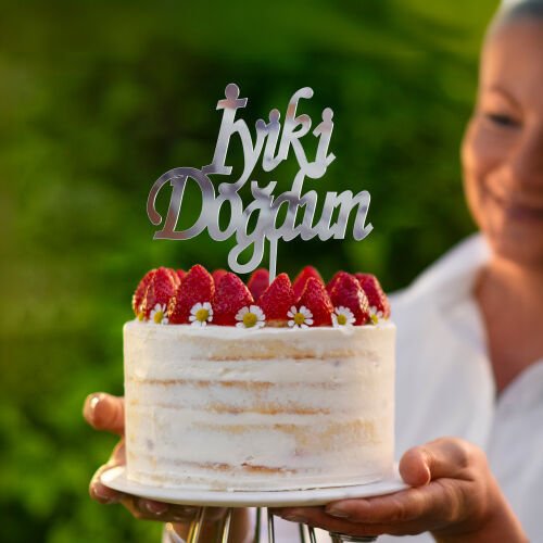 Gümüş İyiki Doğdun Pleksi Pasta Süsü