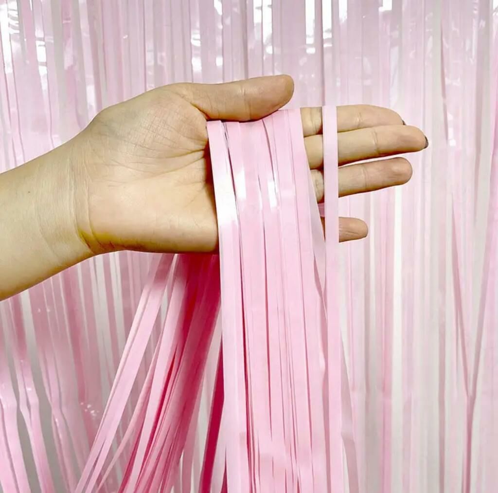 Soft Pembe Işıltılı Parti Perdesi