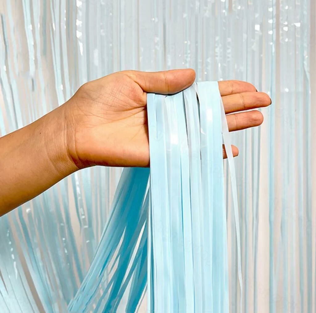 Soft Mavi Işıltılı Parti Perdesi