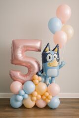 Bluey Pembe Mavi Balon Kit