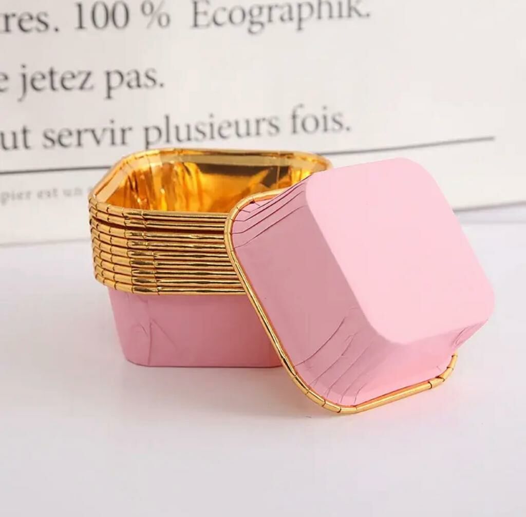 Kare Pembe Muffin Kek Kalıbı 24 Adet