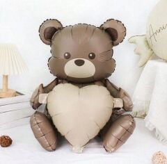 Kalp Tutan Ayıcık Folyo Balon