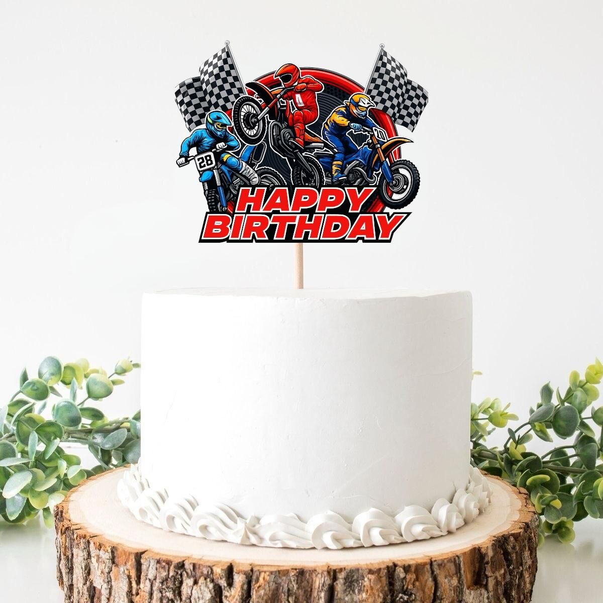Motosiklet Teması Pasta Süsü