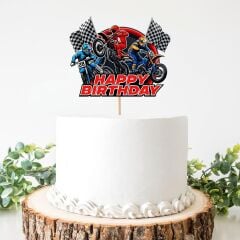 Motosiklet Teması Pasta Süsü